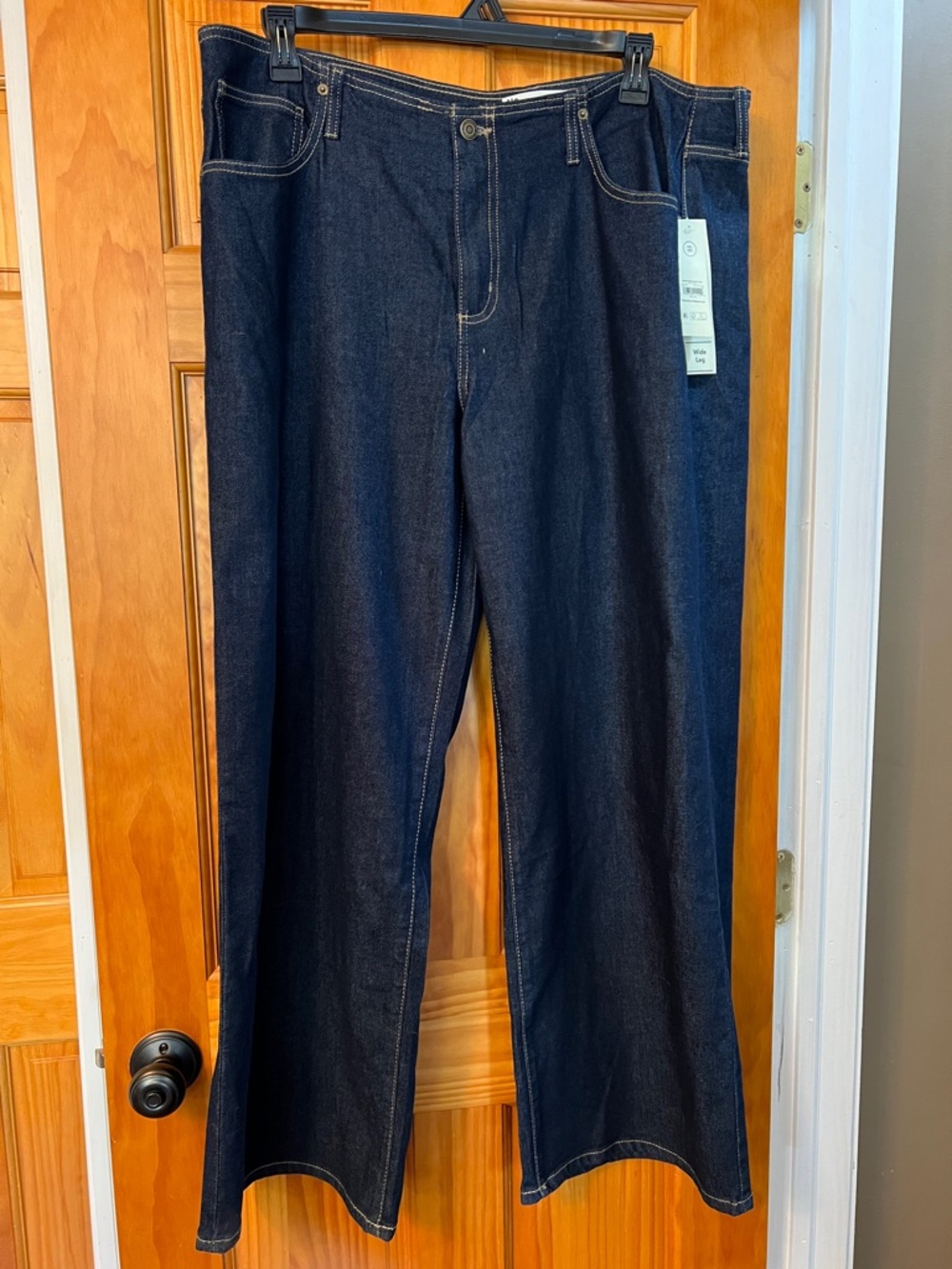 Dark blue, wide leg, denim Jeans, size XXL (20)